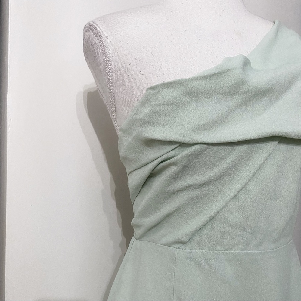 REISS RIANA PASTEL MINT ONE SHOULDER FORMAL COCKTAIL SHEATH DRESS - 0 - Picture 6 of 13
